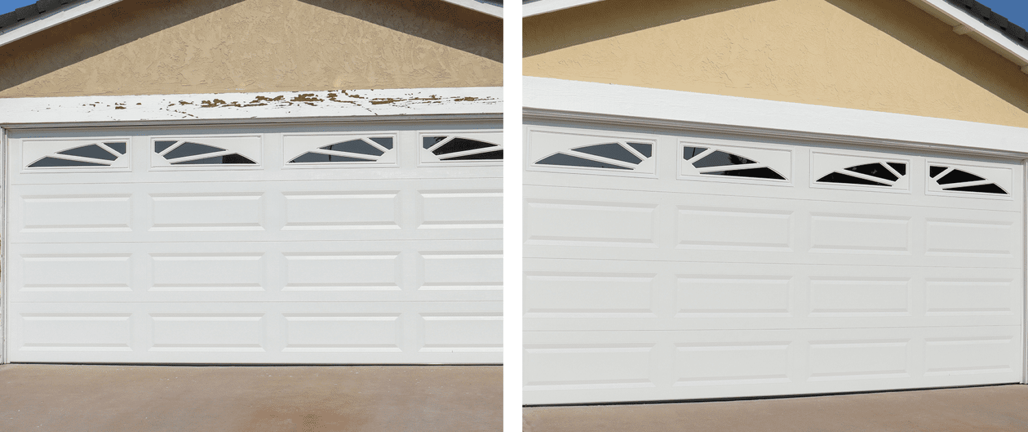 Before-and-after image showcasing Ponderosa Painting's professional exterior transformation project in Slidell, Louisiana.