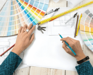 Ponderosa Painting Services - Color swatches and room sketch for personalized color selection.